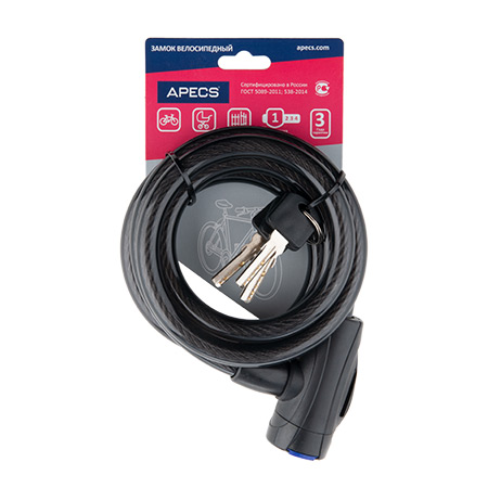Купить замок велосипедный apecs pd-84-150cm