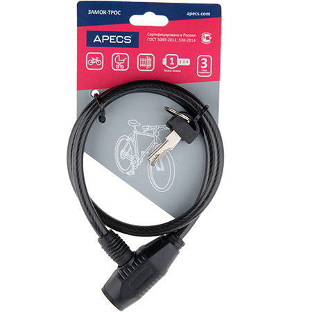Купить замок велосипедный apecs pd-81-65cm