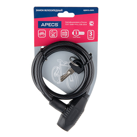 Купить замок велосипедный apecs pd-81-80cm