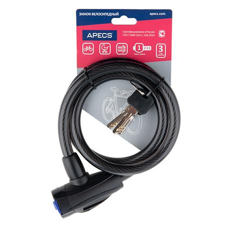Купить замок велосипедный apecs pd-84-100cm