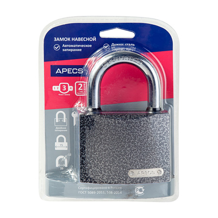 Купить замок навесной apecs pd-01-75-blister